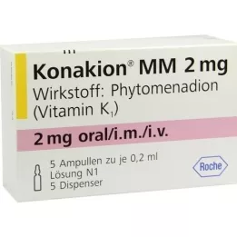 KONAKION MM 2 mg liuos, 5 kpl