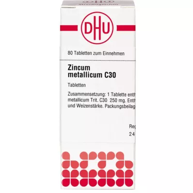 ZINCUM METALLICUM C 30 tablettia, 80 kpl