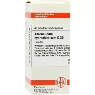ADRENALINUM HYDROCHLORICUM D 30 tablettia, 80 kpl