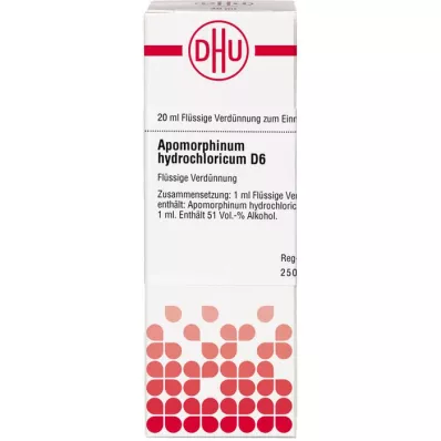 APOMORPHINUM HYDROCHLORICUM D 6 Laimennus, 20 ml