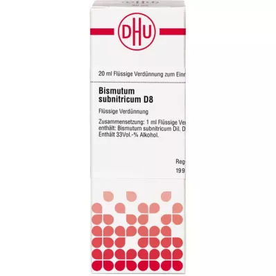 BISMUTUM SUBNITRICUM D 8 -laimennos, 20 ml