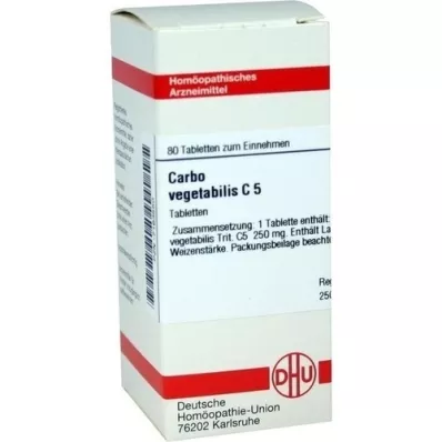 CARBO VEGETABILIS C 5 tablettia, 80 kpl