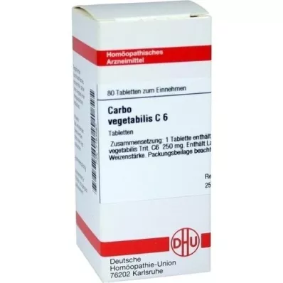 CARBO VEGETABILIS C 6 tablettia, 80 kpl