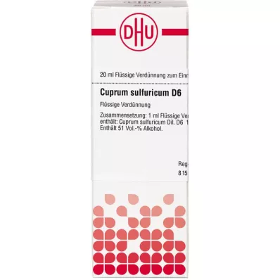 CUPRUM SULFURICUM D 6 Laimennus, 20 ml