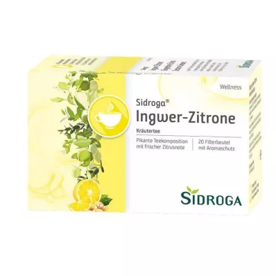 SIDROGA Wellness inkivääri-sitruunatee suodatinpussi, 20X2.0 g, 20X2.0 g