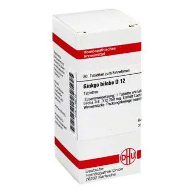 GINKGO BILOBA D 12 tablettia, 80 kpl GINKGO BILOBA D 12 tablettia, 80 kpl