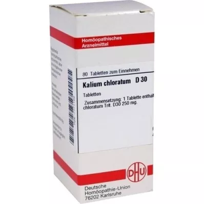 KALIUM CHLORATUM D 30 tablettia, 80 kpl