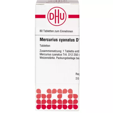 MERCURIUS CYANATUS D 12 tablettia, 80 kpl