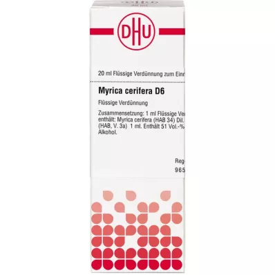 MYRICA cerifera D 6 Laimennus, 20 ml