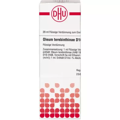 OLEUM TEREBINTHINAE D 10 Laimennus, 20 ml