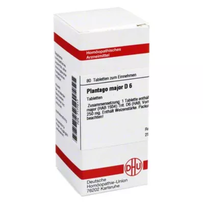 PLANTAGO MAJOR D 6 tablettia, 80 kpl PLANTAGO MAJOR D 6 tablettia, 80 kpl