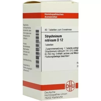 STRYCHNINUM NITRICUM D 12 tablettia, 80 kpl