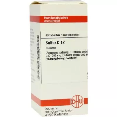 SULFUR C 12 tablettia, 80 kpl