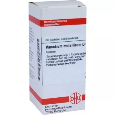 DHU Vanadium metallicum D 6 tablettia, 80 kpl