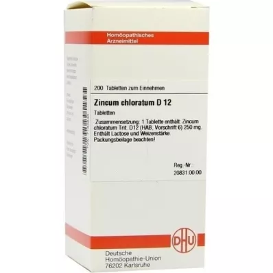 ZINCUM CHLORATUM D 12 tablettia, 200 kpl