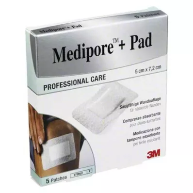MEDIPORE+Tyyny 3M 5x7.2cm 3562NP Laastari, 5 kpl MEDIPORE+Tyyny 3M 5x7.2cm 3562NP Laastari, 5 kpl