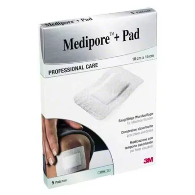 MEDIPORE+Tyyny 3M 10x15cm 3569NP Laastari, 5 kpl