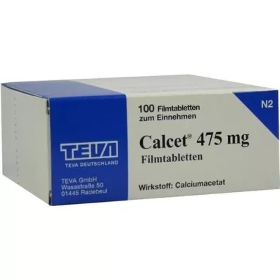 CALCET 475 mg kalvopäällysteiset tabletit, 100 kpl