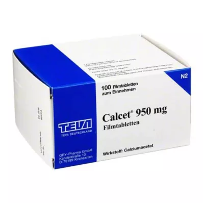 CALCET 950 mg kalvopäällysteiset tabletit, 100 kpl