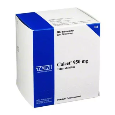 CALCET 950 mg kalvopäällysteiset tabletit, 200 kpl CALCET 950 mg kalvopäällysteiset tabletit, 200 kpl