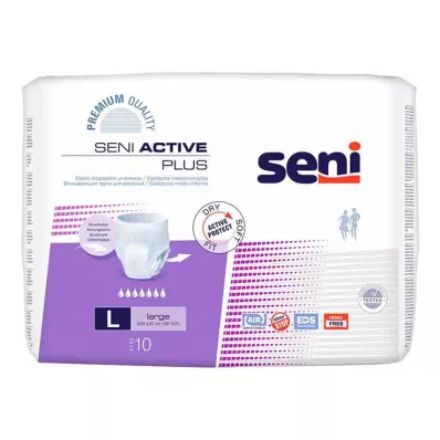 SENI Active Plus -inkontinenssisukkahousut kertakäyttöiset L, 10 kpl SENI Active Plus -inkontinenssisukkahousut kertakäyttöiset L, 10 kpl
