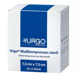 URGO MULLKOMPRESSEN 7,5x7,5 cm steriili, 25X2 kpl