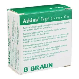 ASKINA Nauha Pfl.unelast.2,5 cmx10 m valkoinen, 1 kpl