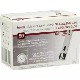BEURER GL32/GL34/BGL60 verensokeritestiliuskat, 50 kpl