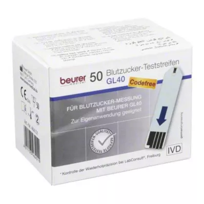 BEURER GL40 verensokeritestiliuskat, 50 kpl BEURER GL40 verensokeritestiliuskat, 50 kpl