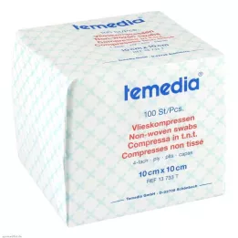 VLIESKOMPRESSEN 10x10 cm ei-steriili 4-kertainen, 100 kpl