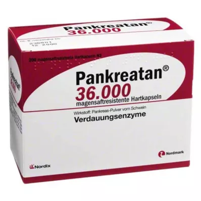 PANKREATAN 36 000 enteropäällysteistä kovaa kapselia, 200 kpl PANKREATAN 36 000 enteropäällysteistä kovaa kapselia, 200 kpl