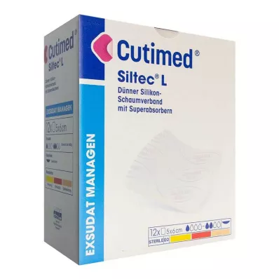 CUTIMED Siltec L vaahtosidos 5x6 cm, 12 kpl