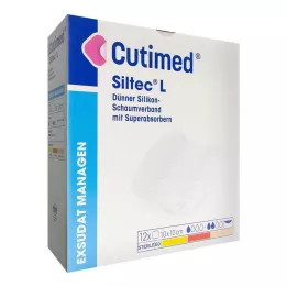 CUTIMED Siltec L vaahtosidos 10x10 cm, 12 kpl