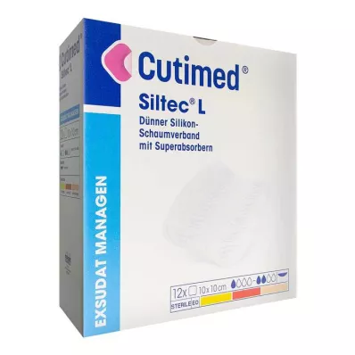 CUTIMED Siltec L vaahtosidos 10x10 cm, 12 kpl