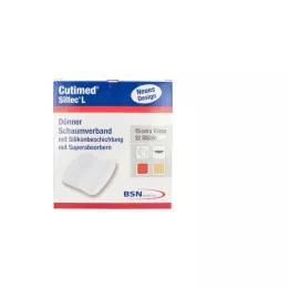 CUTIMED Siltec L vaahtosidos 15x15 cm, 12 kpl
