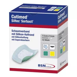 CUTIMED Siltec Sorbact PU-Side 7,5x7,5 cm, 12 kpl