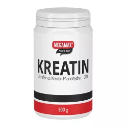 KREATIN MONOHYDRAT 100 % Megamax-jauhe, 500 g