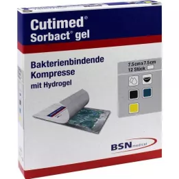 CUTIMED Sorbact-geelikompressit 7,5x7,5 cm, 12 kpl