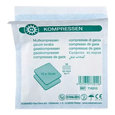 MULLKOMPRESSEN 10x10 cm steriili 16x, 35X2 kpl
