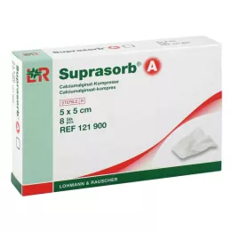 SUPRASORB A Kalsiumalginaatti Kompr.5x5 cm, 8 kpl