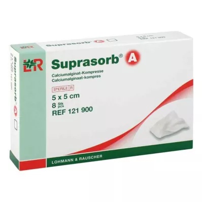 SUPRASORB A Kalsiumalginaatti Kompr.5x5 cm, 8 kpl