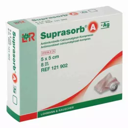 SUPRASORB A+Ag Antimik.Cal.Alginat Kompr.5x5 cm, 8 kpl