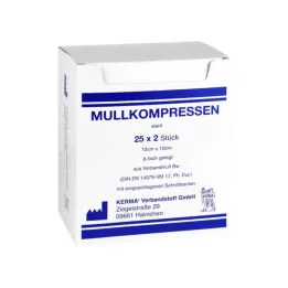 MULLKOMPRESSEN 10x10 cm steriili 8x BW, 25X2 kpl