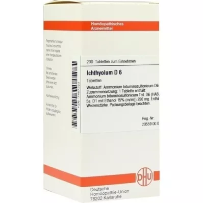 ICHTHYOLUM D 6 tablettia, 200 kpl