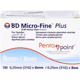 BD MICRO-FINE+ 8 kynäneulaa 0,25x8 mm, 100 kpl