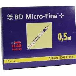 BD MICRO-FINE+ Insuliinipr.0,5 ml U40 8 mm, 100X0,5 ml