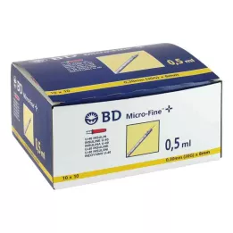 BD MICRO-FINE+ Insuliinipr.0,5 ml U40 8 mm, 100X0,5 ml