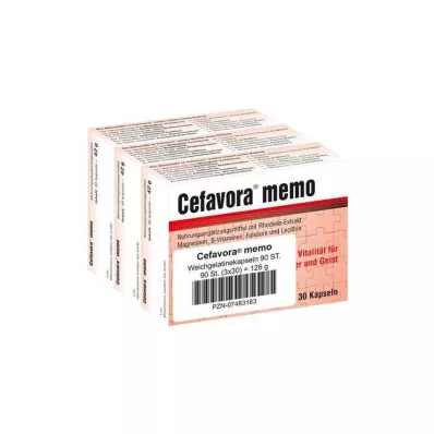 CEFAVORA memo pehmeät gelatiinikapselit, 90 kpl