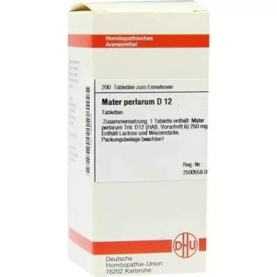 MATER PERLARUM D 12 tablettia, 200 kpl