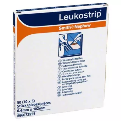 LEUKOSTRIP Ompeluliuskat 6,4x102 mm, 10X5 kpl